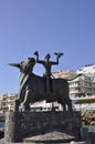 Europe Statue sitting on a bull from Agios Nikolaos on Crete island Royalty Free Stock Photo