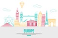 Europe travel background with place for text