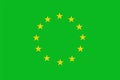 Europe Union EU ecology flag vector illustration. Green energy save nature and economy. Environmental and ecological policy.