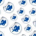 Europe union map sticker seamless pattern background. Business c