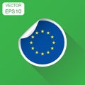 Europe union sticker flag icon. Business concept Europe label pi