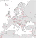 Europe vector map Royalty Free Stock Photo