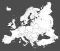Europe vector political map silhouette