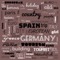 Europe word loud, text,word cloud use for banner, painting, motivation, web-page, website background, t-shirt & shirt printing,