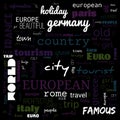 Europe word loud, text,word cloud use for banner, painting, motivation, web-page, website background, t-shirt & shirt printing,
