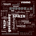 Europe word loud, text,word cloud use for banner, painting, motivation, web-page, website background, t-shirt & shirt printing,