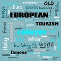 Europe word loud, text,word cloud use for banner, painting, motivation, web-page, website background, t-shirt & shirt printing,