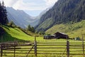 European alps landscape of Schwarzachtal valley in Zillertal (Austria)