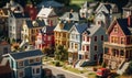 European and American housing miniatures, AI generative