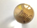 European banknote through a crystal ball Royalty Free Stock Photo