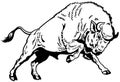 European bison black white Royalty Free Stock Photo
