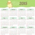 European Calendar 2015 year Royalty Free Stock Photo