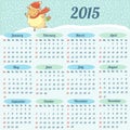 European Calendar 2015 year Royalty Free Stock Photo