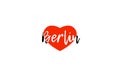 European capital city berlin love heart text logo design
