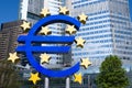 The European Central Bank in Frankfurt - Euro sign