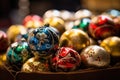 European Christmas markets, buying Christmas balls from market