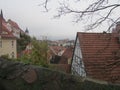 European cities, typical view, churches and red-tiled roofs. Germany, Mason.