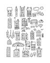 European city icons, sketch for your design