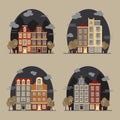 European cityscape. Amsterdam houses. Royalty Free Stock Photo