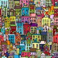 European cityscape, seamless pattern for your design