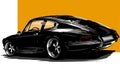 Vector European classic sports car silhouettes, outlines, contours. Your Logo