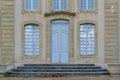 European classical architecture, door and window entrance of an old French castle Royalty Free Stock Photo