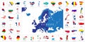 Europe countries flag maps Royalty Free Stock Photo
