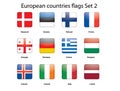 European countries flags set 2 Royalty Free Stock Photo