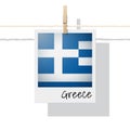 European country flag collection with photo of Greece flag Royalty Free Stock Photo