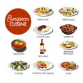 European cuisine menu