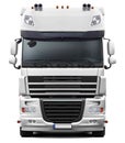 European DAF XF truck in white.