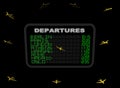 European Departure board with planes