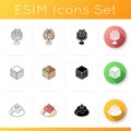 European desserts icons set