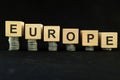 European economic recession, crash, collapse, crisis and Europe economy down concept. Royalty Free Stock Photo
