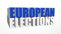 European elections in 3D on white background. Royalty Free Stock Photo