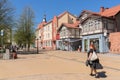 European facades of stores in Zelenogradsk Royalty Free Stock Photo