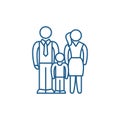 European family line icon concept. European family flat vector symbol, sign, outline illustration.