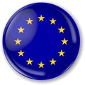 European flag round badge in shiny style.