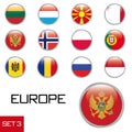 European flag buttons