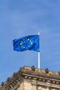 European flag on the Reichstag building Berlin Royalty Free Stock Photo