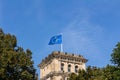 European flag on the Reichstag building Berlin Royalty Free Stock Photo