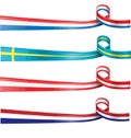 European flag ribbon flag set