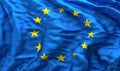 European flag in turbulent wind Royalty Free Stock Photo