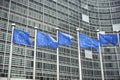 European flags in front of the Berlaymont building