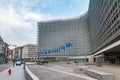 European flags in front of the European Commission headquarters in Brussels, Belgium Royalty Free Stock Photo