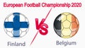 2020 European Football Championship, banner, web design, match between Finland and Belgium
