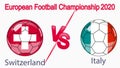 2020 European Football Championship, banner, web design, match between Italy and Switzerland