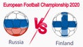 2020 European Football Championship, banner, web design, match between Russia and Finland