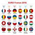 European football championship 2016 in France groups vector. European football championship. Soccer tournament.