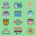 European football soccer lable embleme template team school design championship elements. Tournament icon football Royalty Free Stock Photo